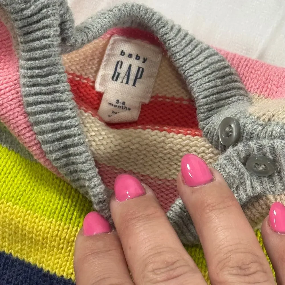 Baby Gap Striped Knit Sweater Dress 3-6M - Picture 5 of 5